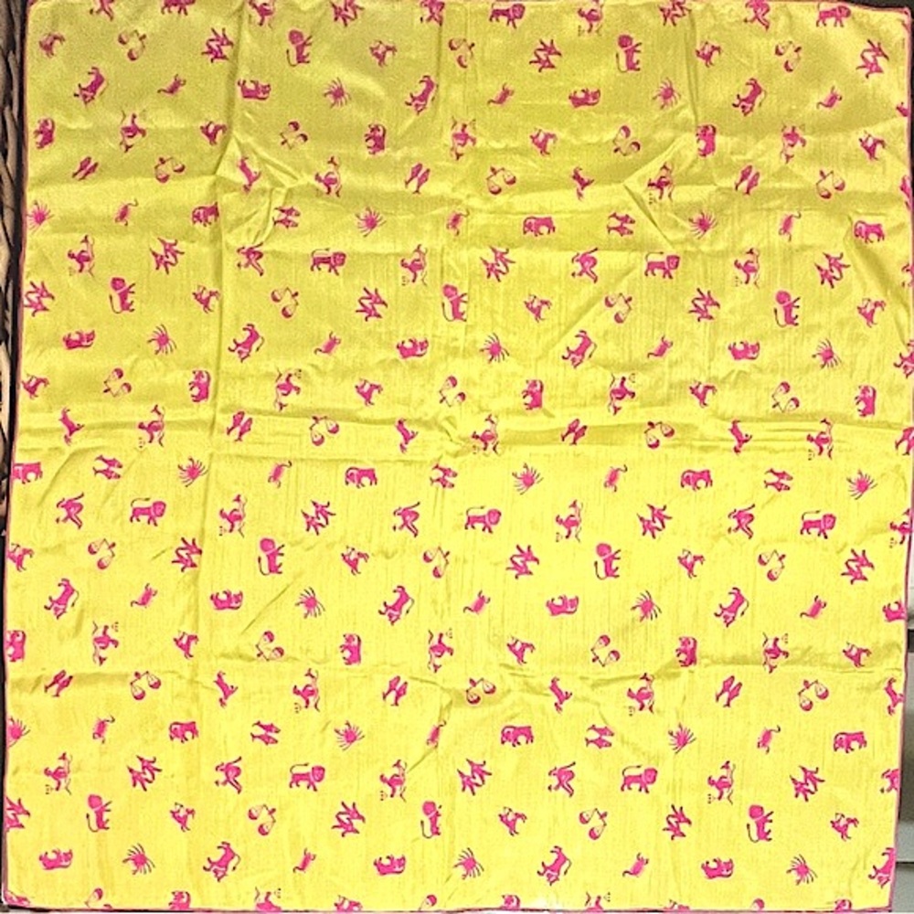 Vintage Ray Strauss Silk Print Zodiac Scarf